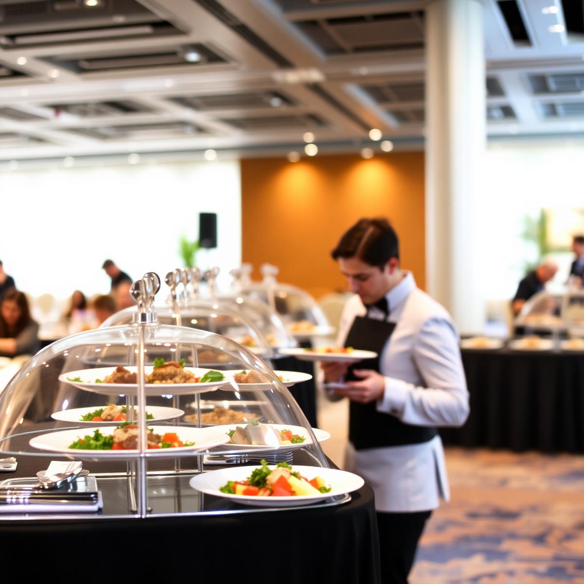 Corporate catering service at a conference
